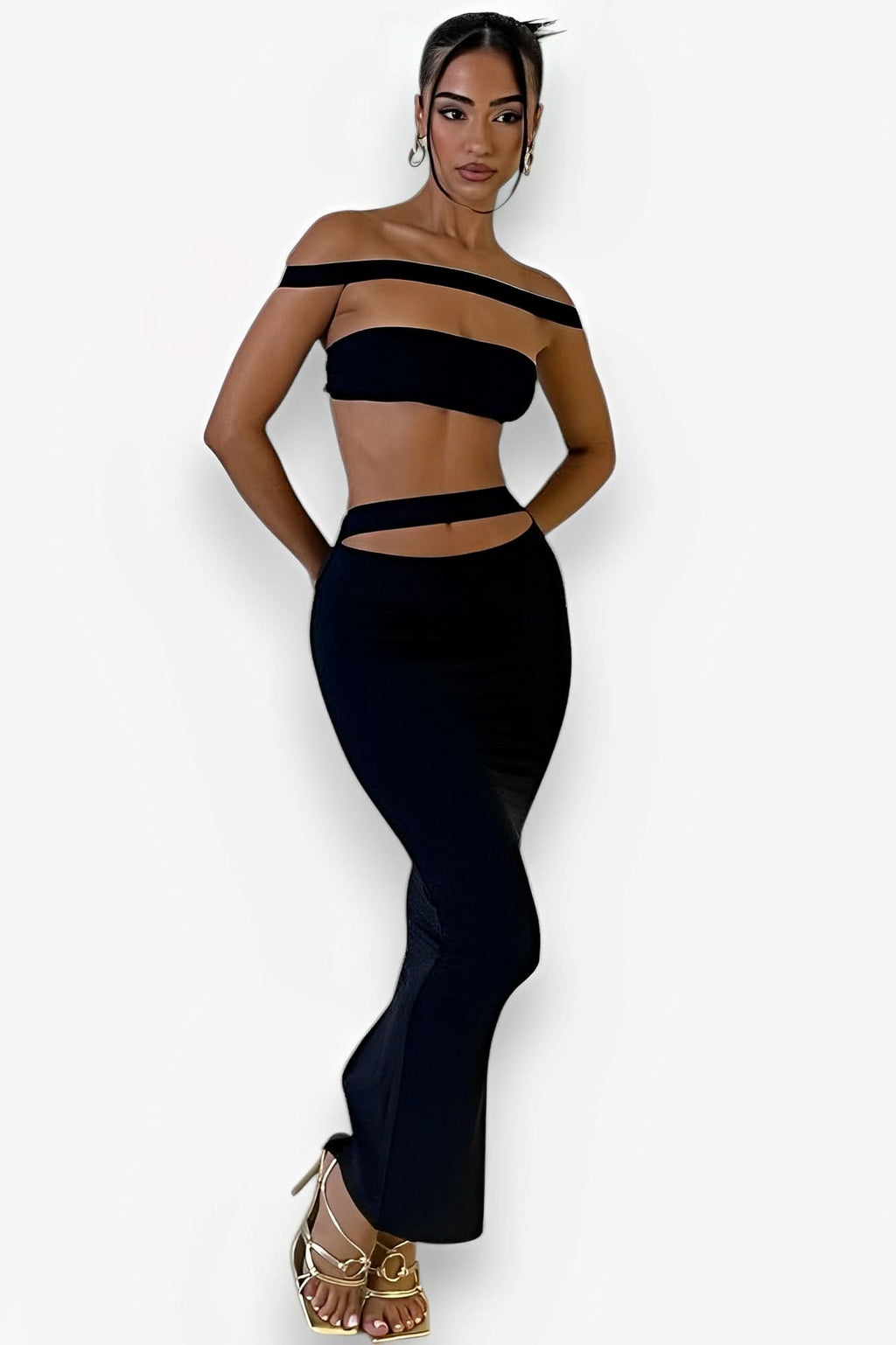 Tight pencil suit with hollow openings - suits from The Woman Concept