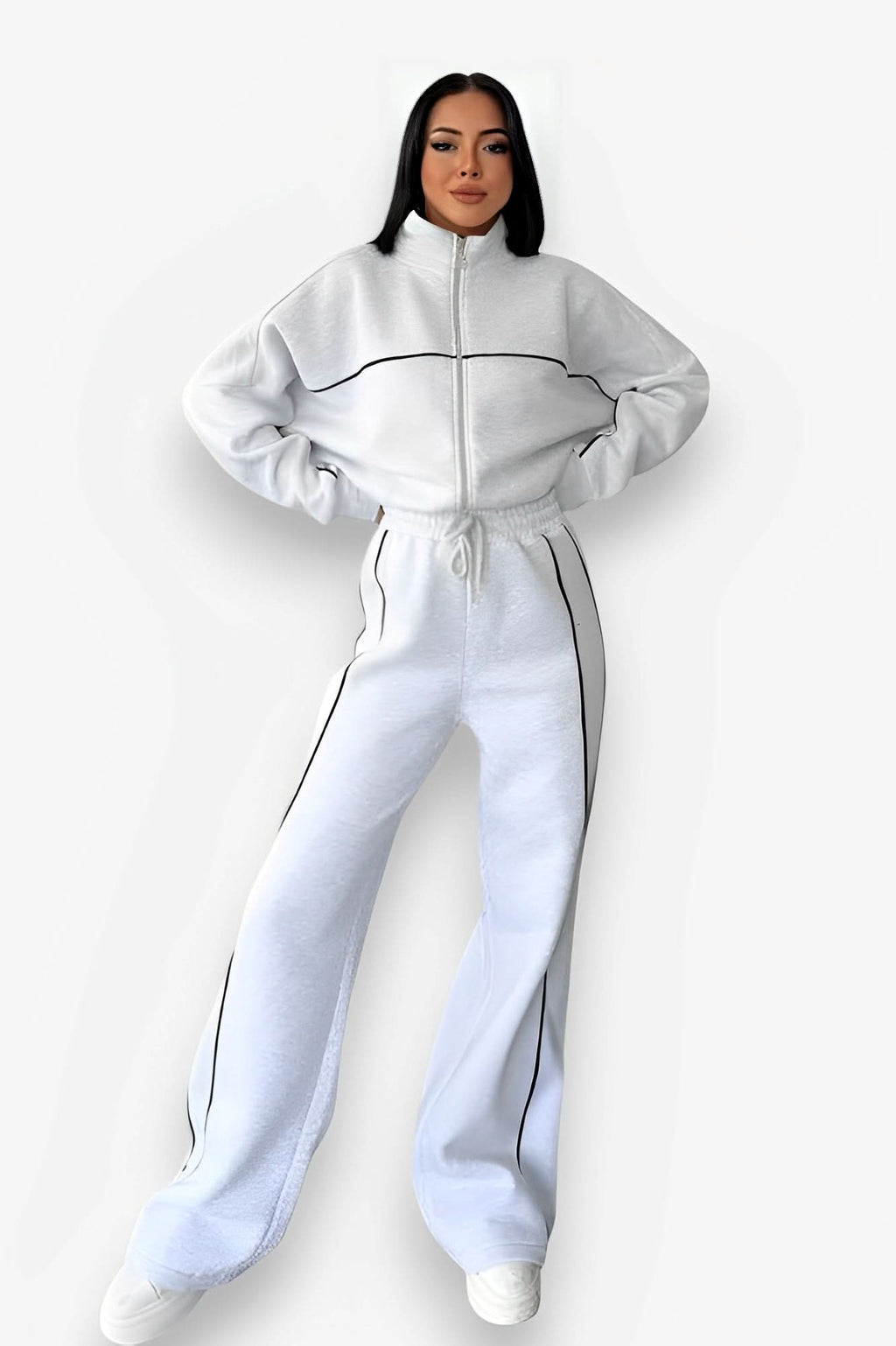 Long-sleeved Sweater Two Piece Set - Two-piece Set from The Woman Concept