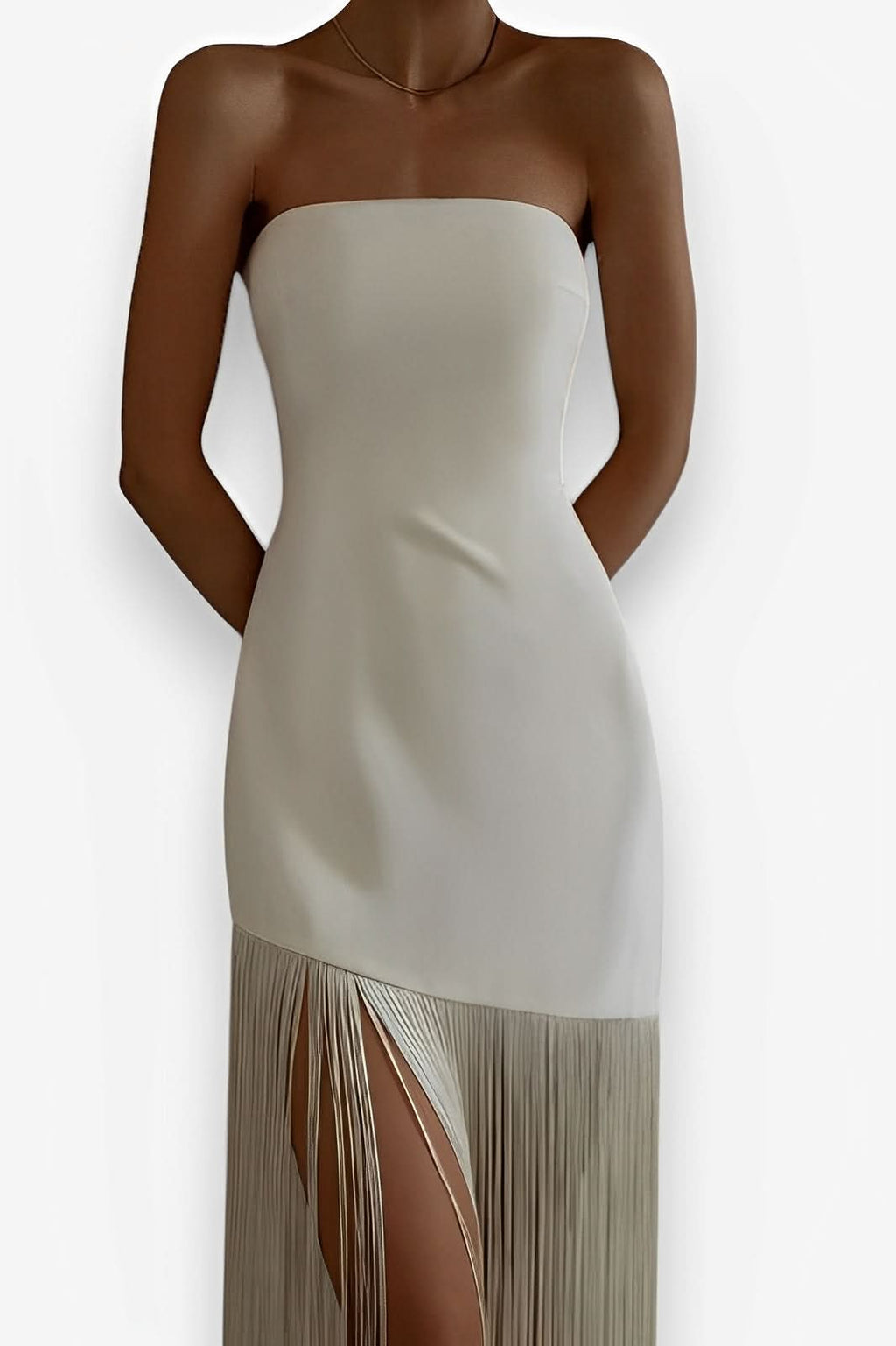 Tassel top slit dress - dresses from The Woman Concept