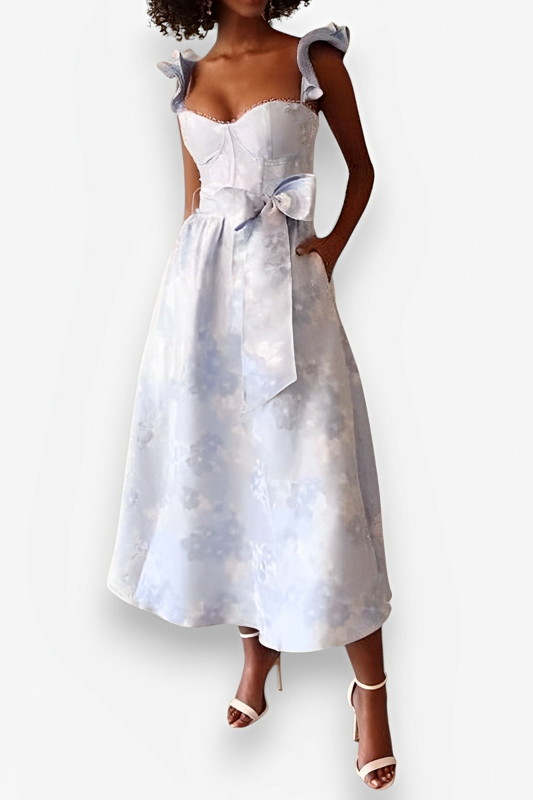 French retro floral print dress