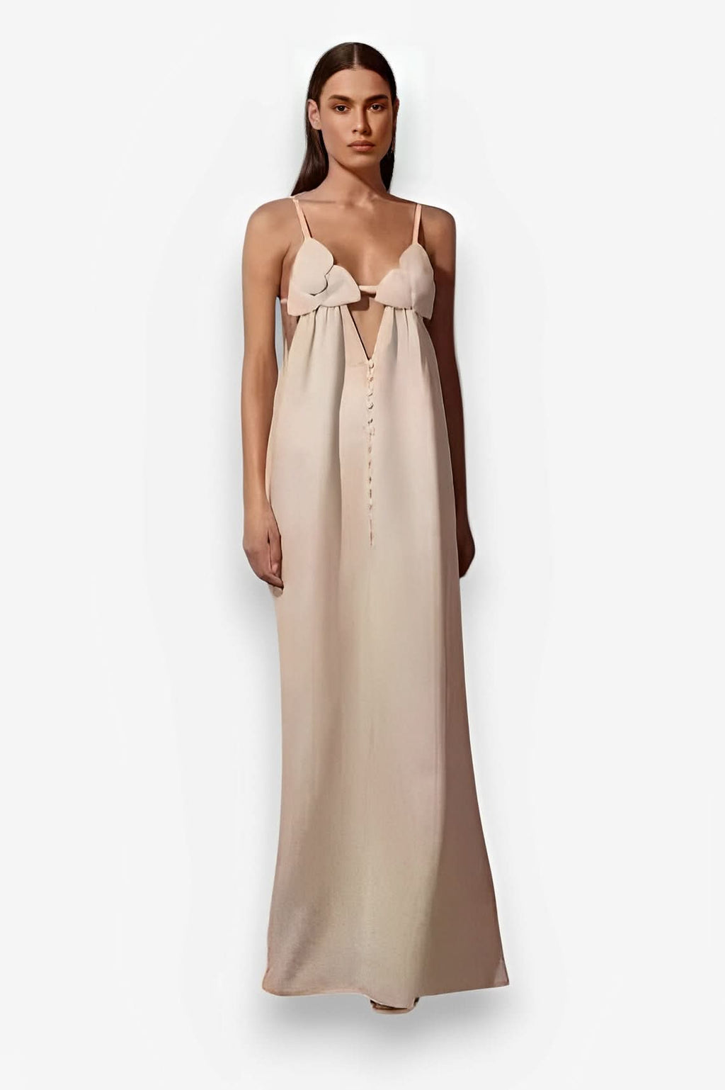 Apricot V-neck Sleeveless Loose Dress - Dresses from The Woman Concept