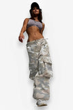 camouflage loose straight pants
