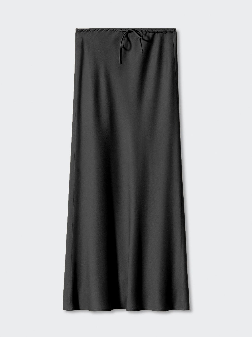 Satin Drawstring Midi Skirt in black – view 7