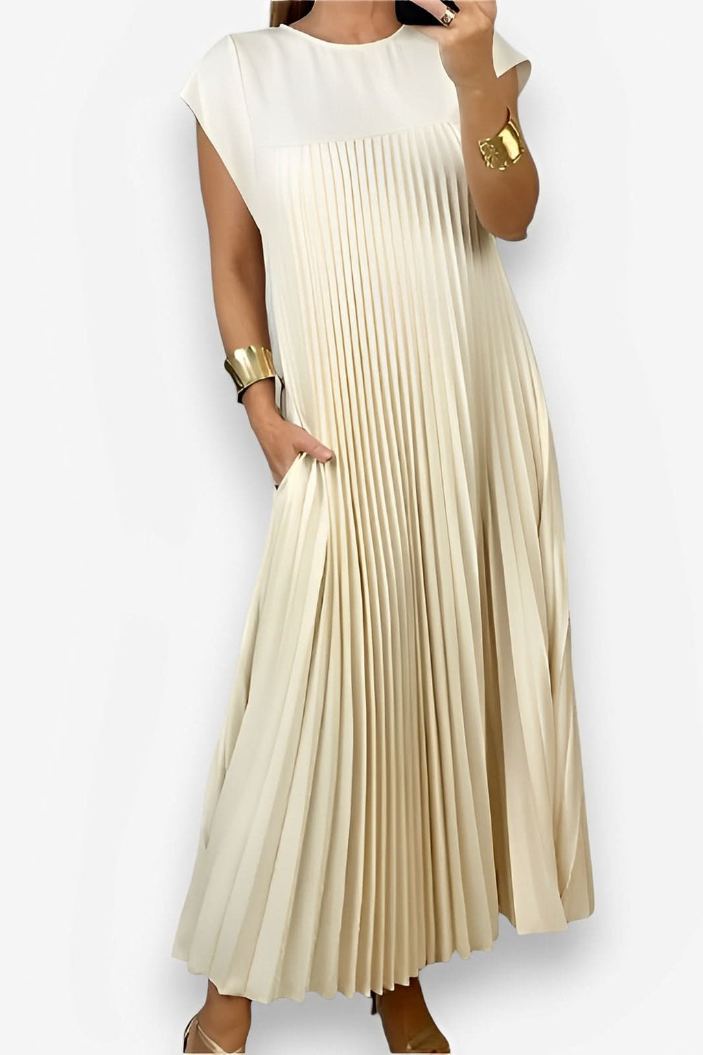 Chic Sleeveless Pleated Dress - dresses from The Woman Concept