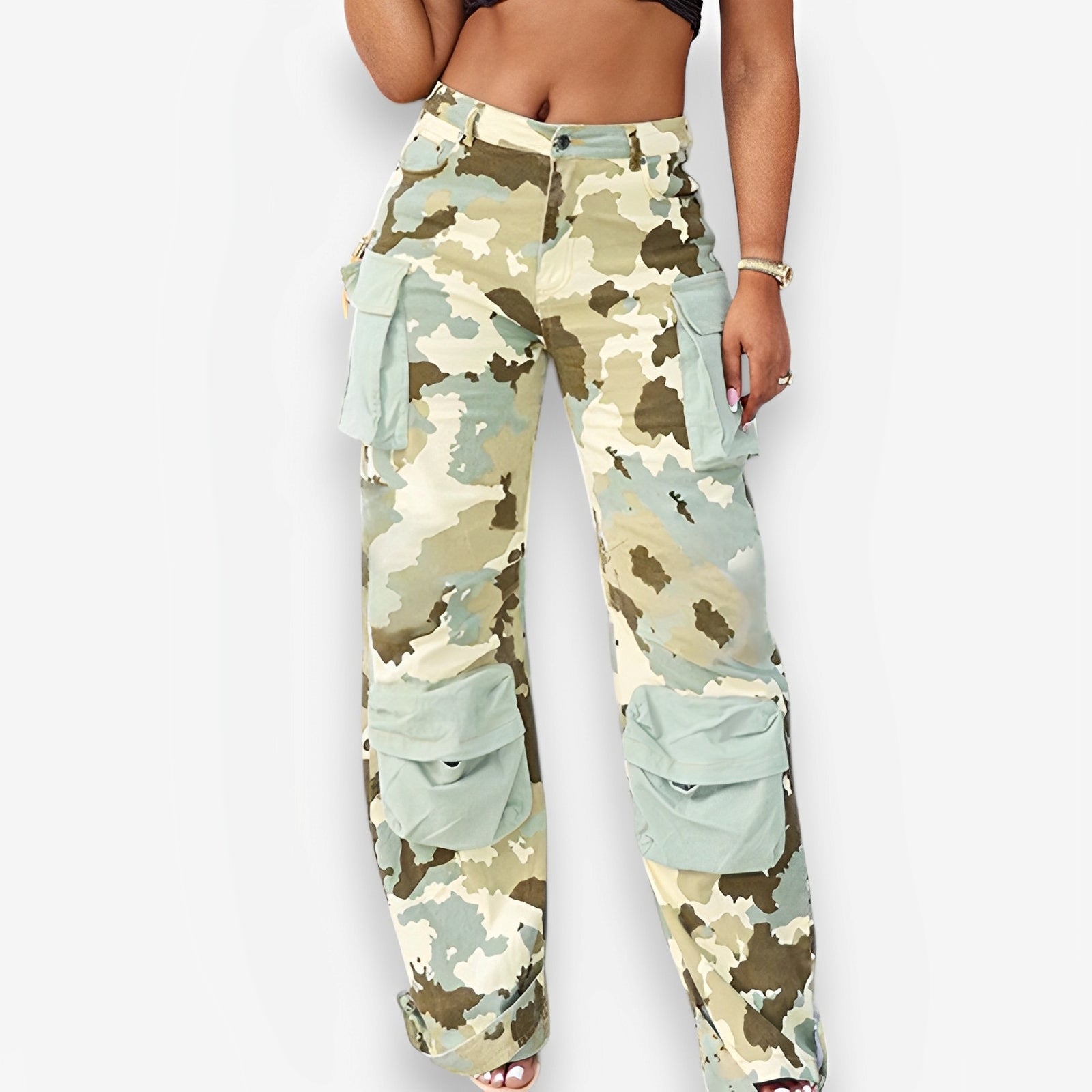 Camouflage Pocket Stitching Pants