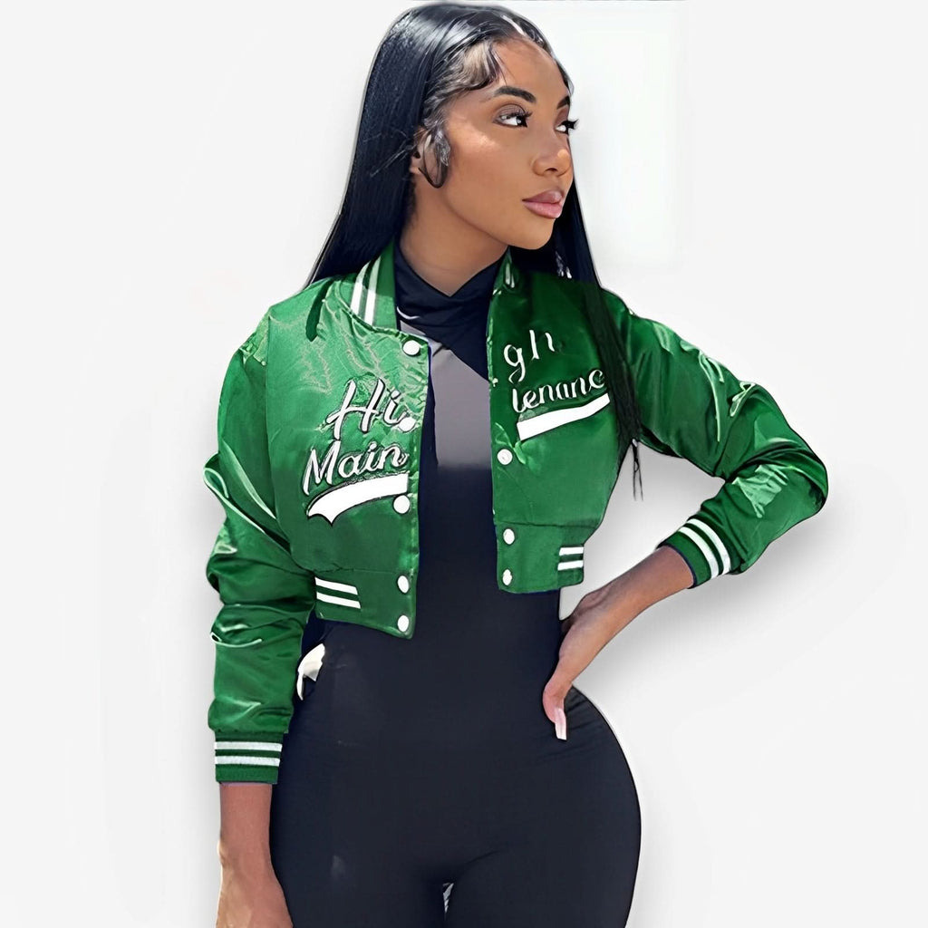 Crop top baseball jacket - Coats & Jackets from The Woman Concept