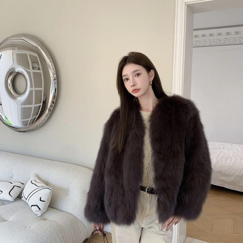 Faux Fur Jacket in dark gray