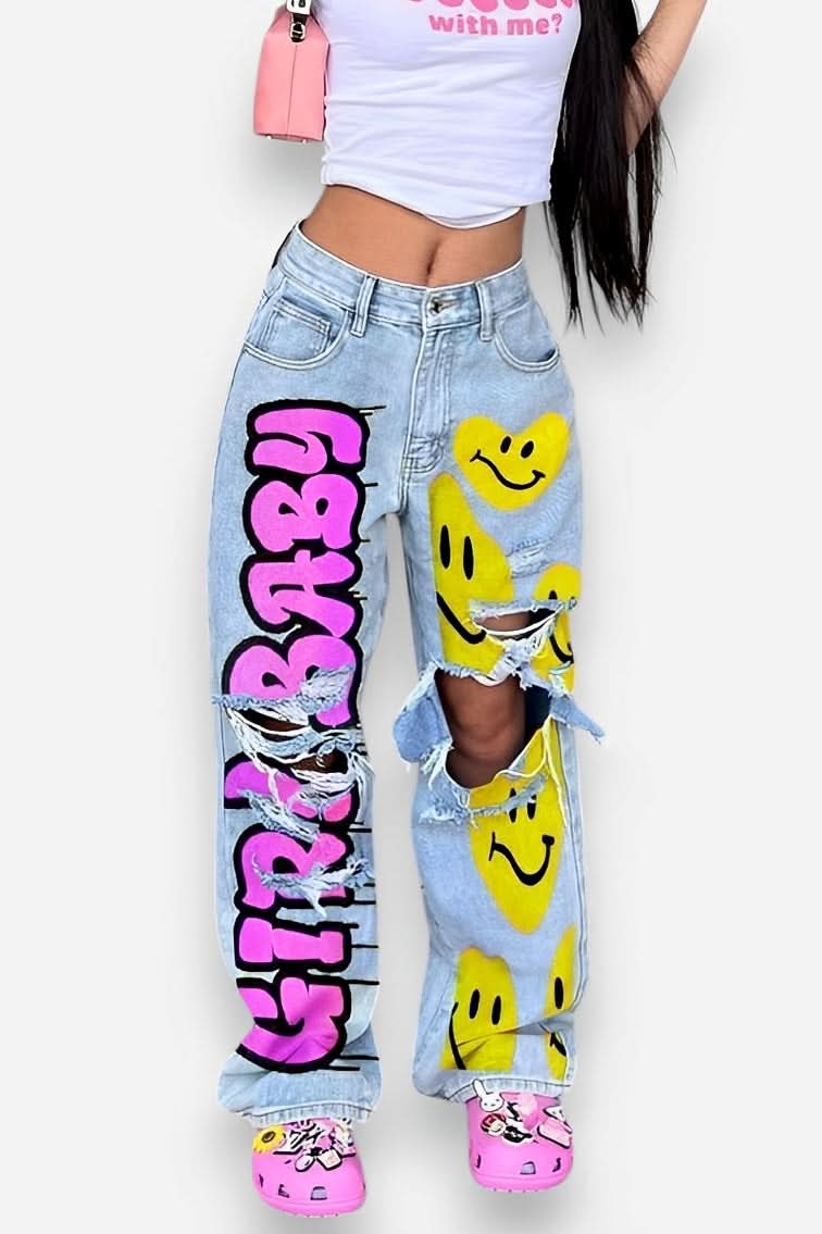 Denim Smilie Hoco Pants - Pants from The Woman Concept