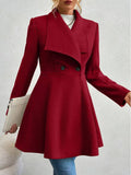 Slim Lapel Wool-Look Midi Coat in red – view 2