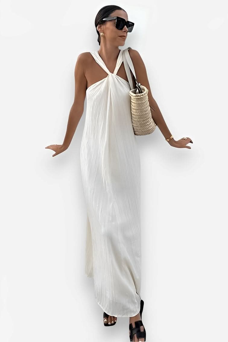 Off-shoulder Slim Long White Dress - Dresses from The Woman Concept