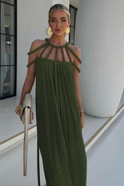 Rope Strapless Halter Neck Loose Dress - view 6