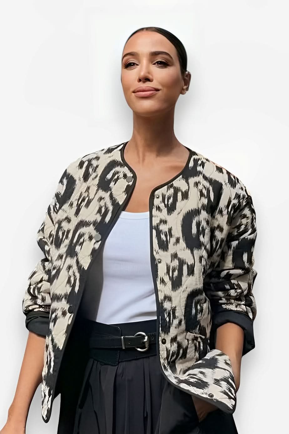 Animal print cotton jacket - Coats & Jackets from The Woman Concept