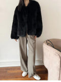 Faux Fur Jacket in black – view 7