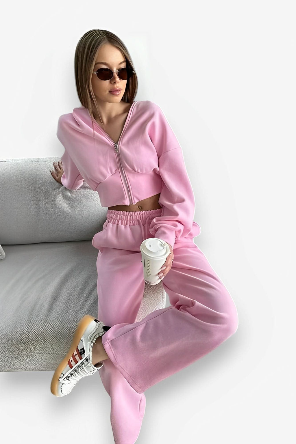 Long-sleeved Hooded Two-piece Suit - Two-Piece Sets from The Woman Concept