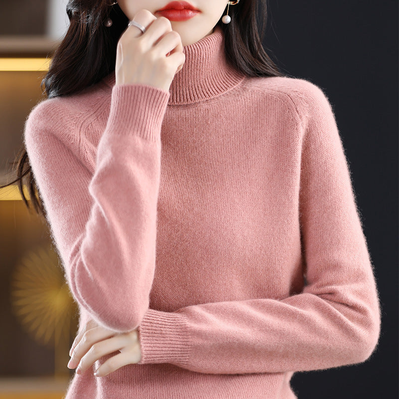 Turtleneck Knit Sweater in pink – view 5