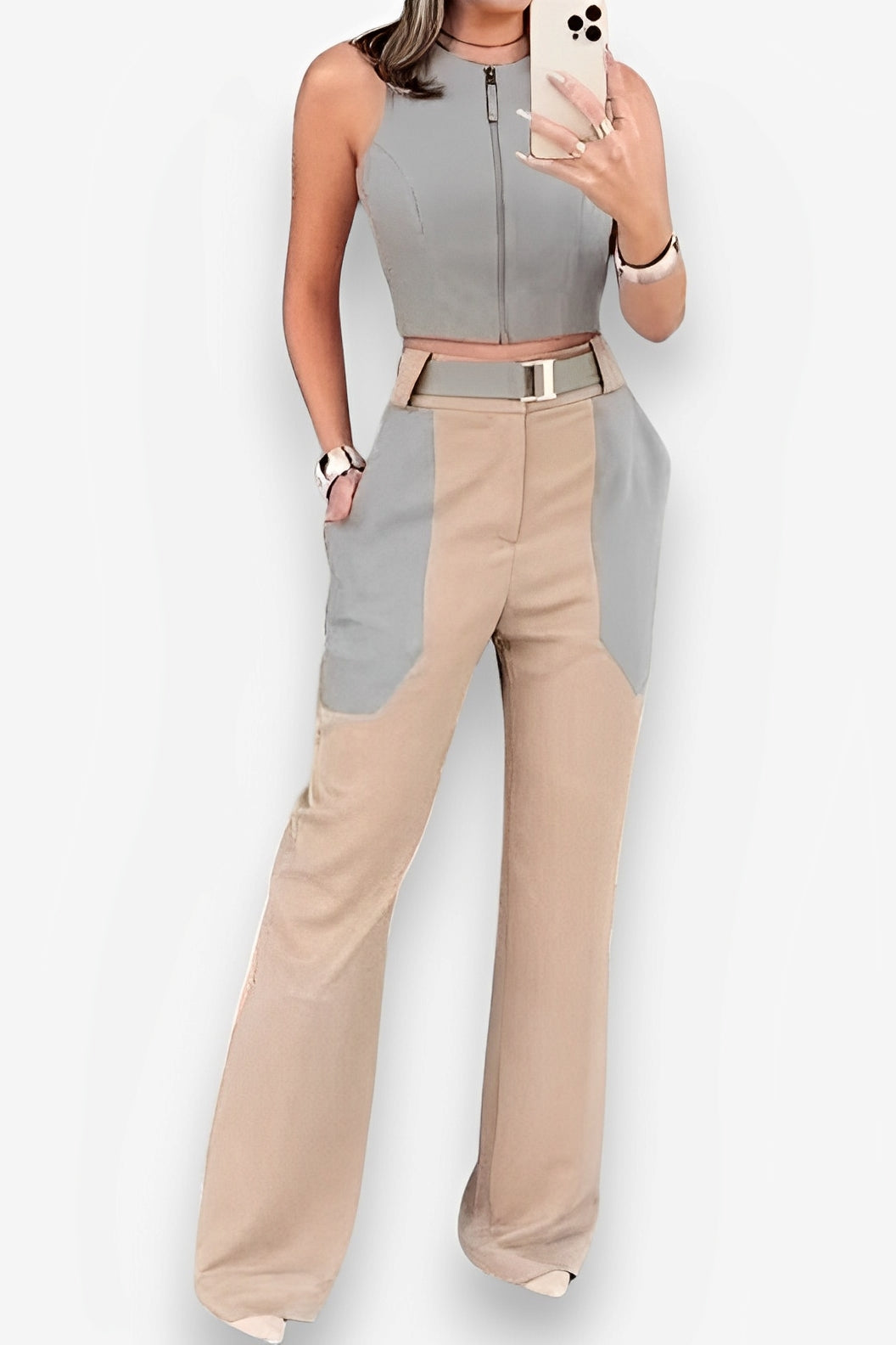 Casual Backless Vest Suit