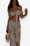buckle suspender summer suit