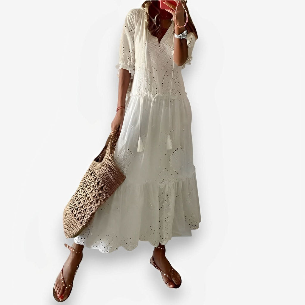 Commuter V-neck Midi Dress - Dresses from The Woman Concept