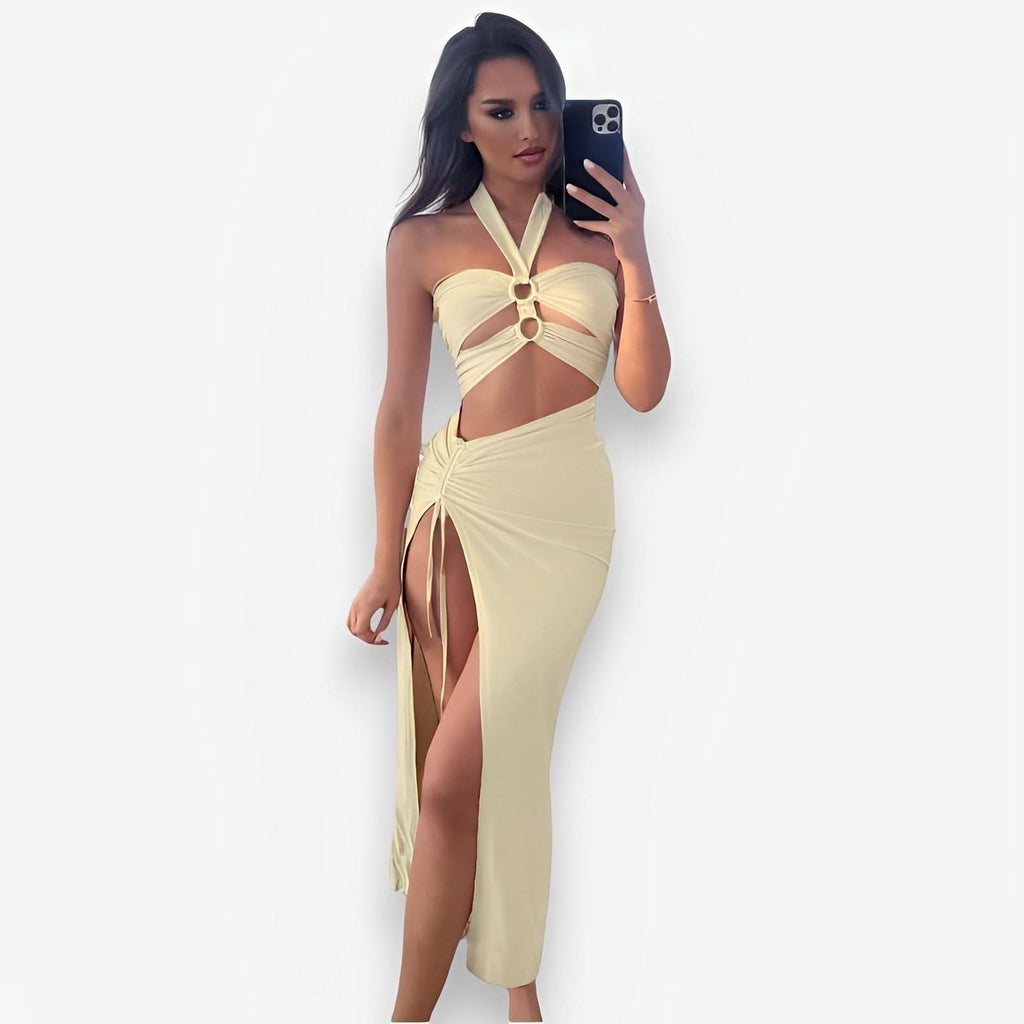 Halterneck lace-up dress - dresses from The Woman Concept