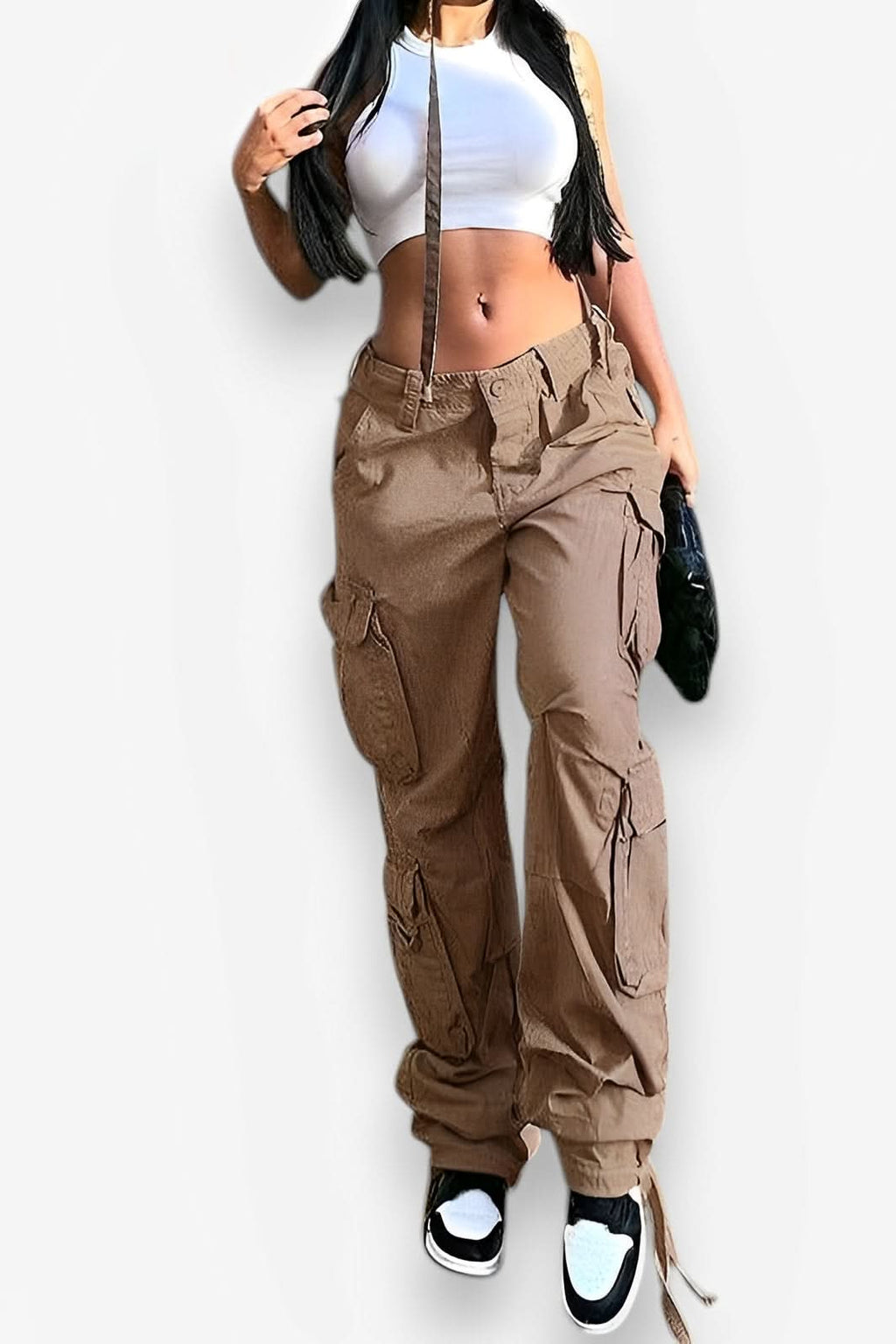 Cargo wide legs retro Pants - Plants from The Woman Concept