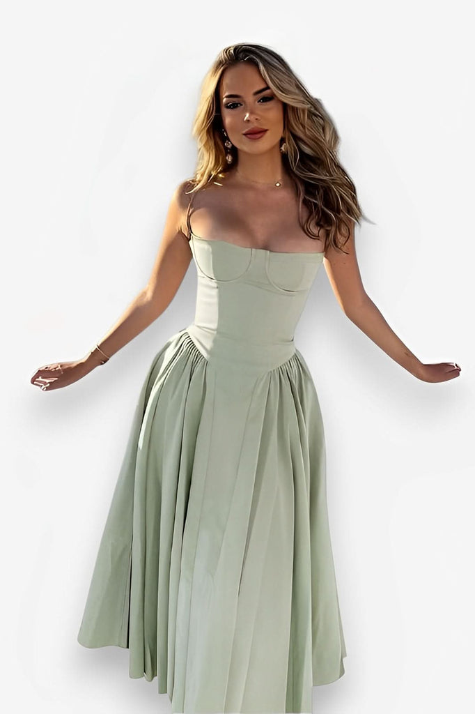 French Retro Midi Summer Dress