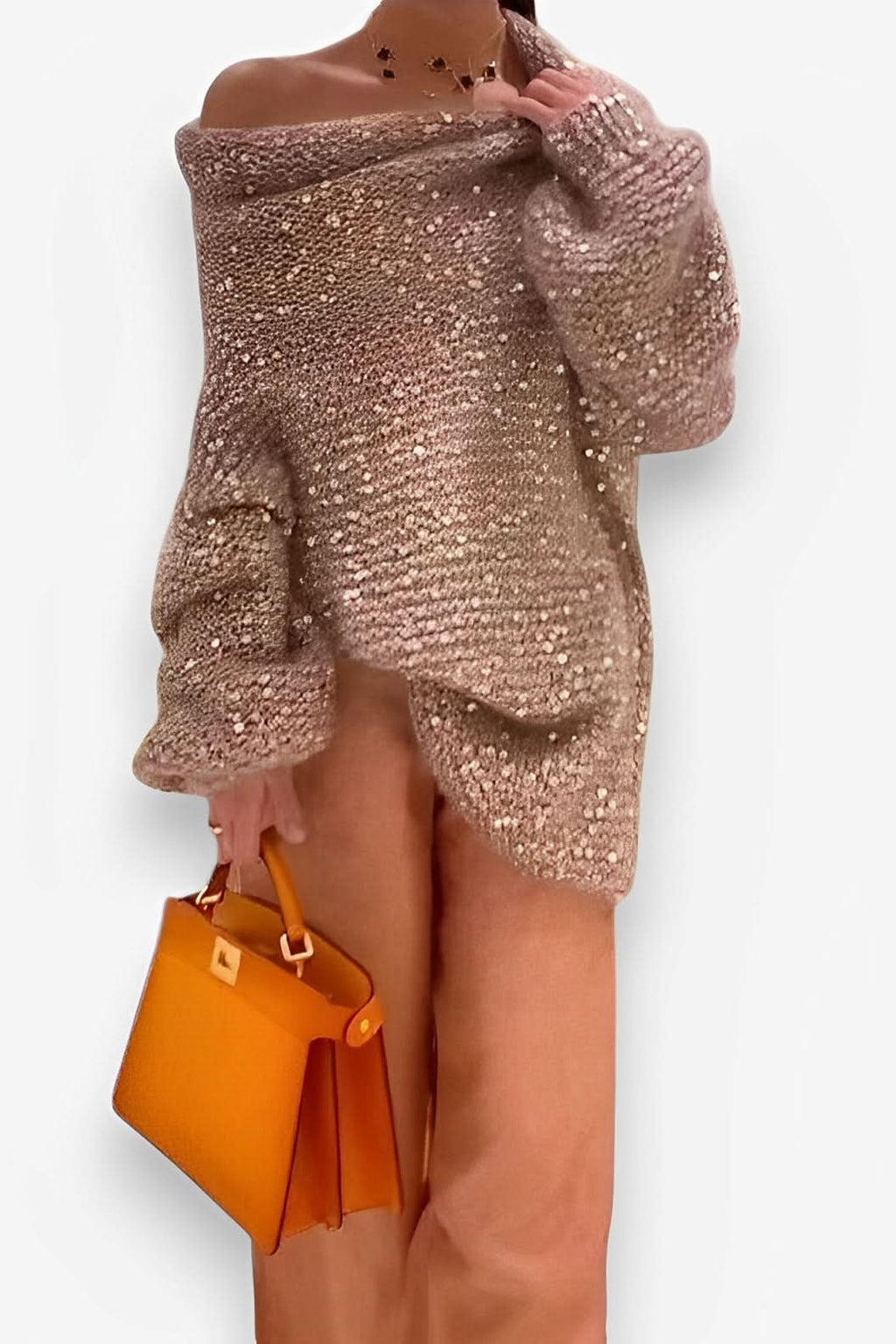 Sequin shoulder loose sweater - sweaters from The Woman Concept