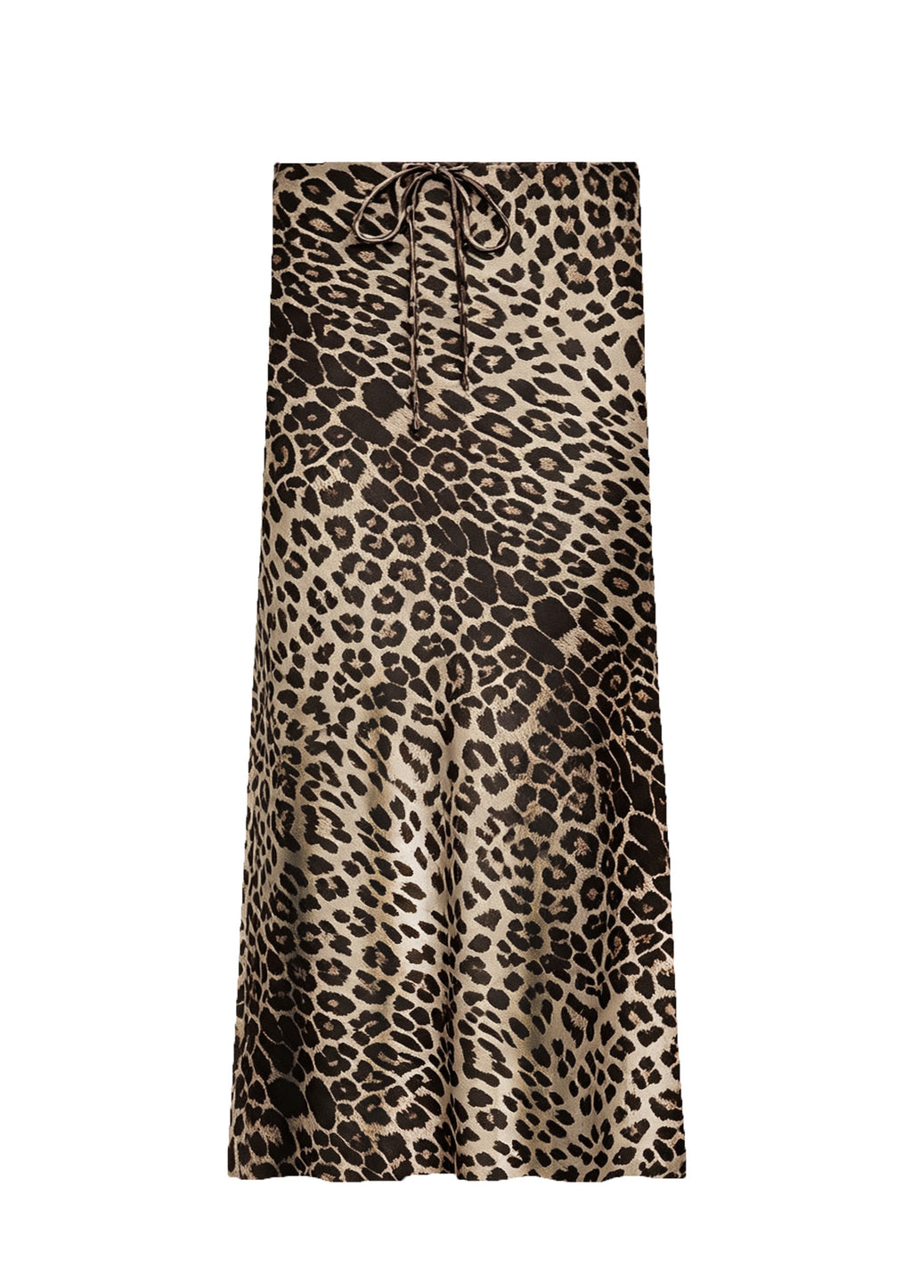 Satin Drawstring Midi Skirt in leopard – view 8