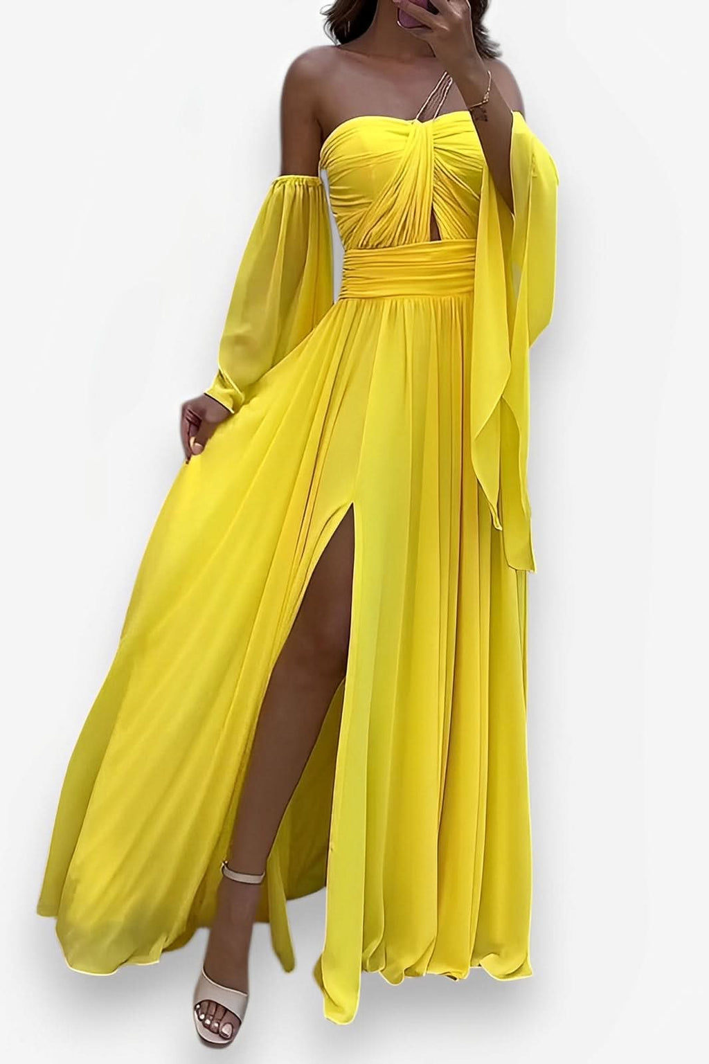 Yellow Waist Loose Dress - Dresses from The Woman Concept