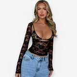 Sexy see-through lace two-piece set