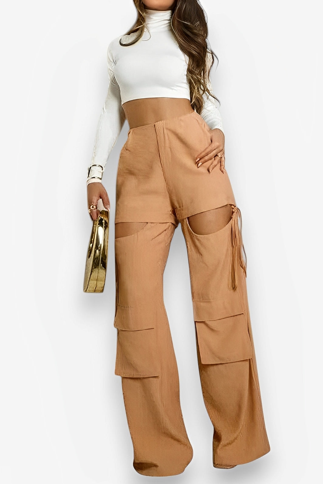 Short shirt with stylish drawstring pants suit