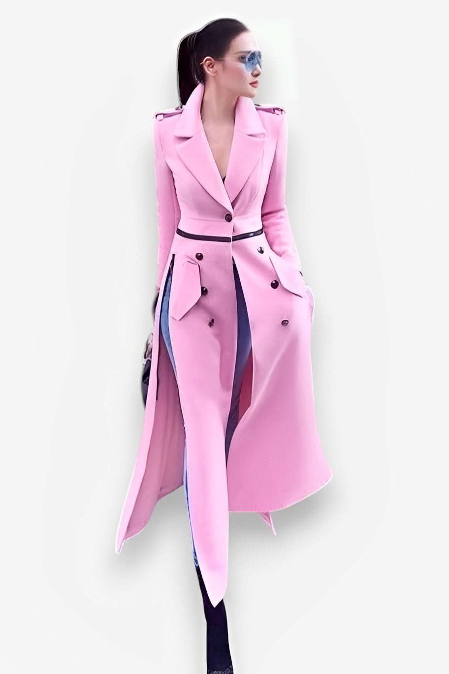 Mid-Length Pink Coat - Coats & Jackets from The Woman Concept