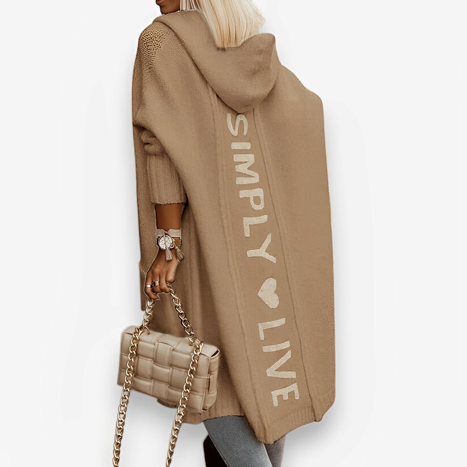 Loose knitted mid-length cardigan