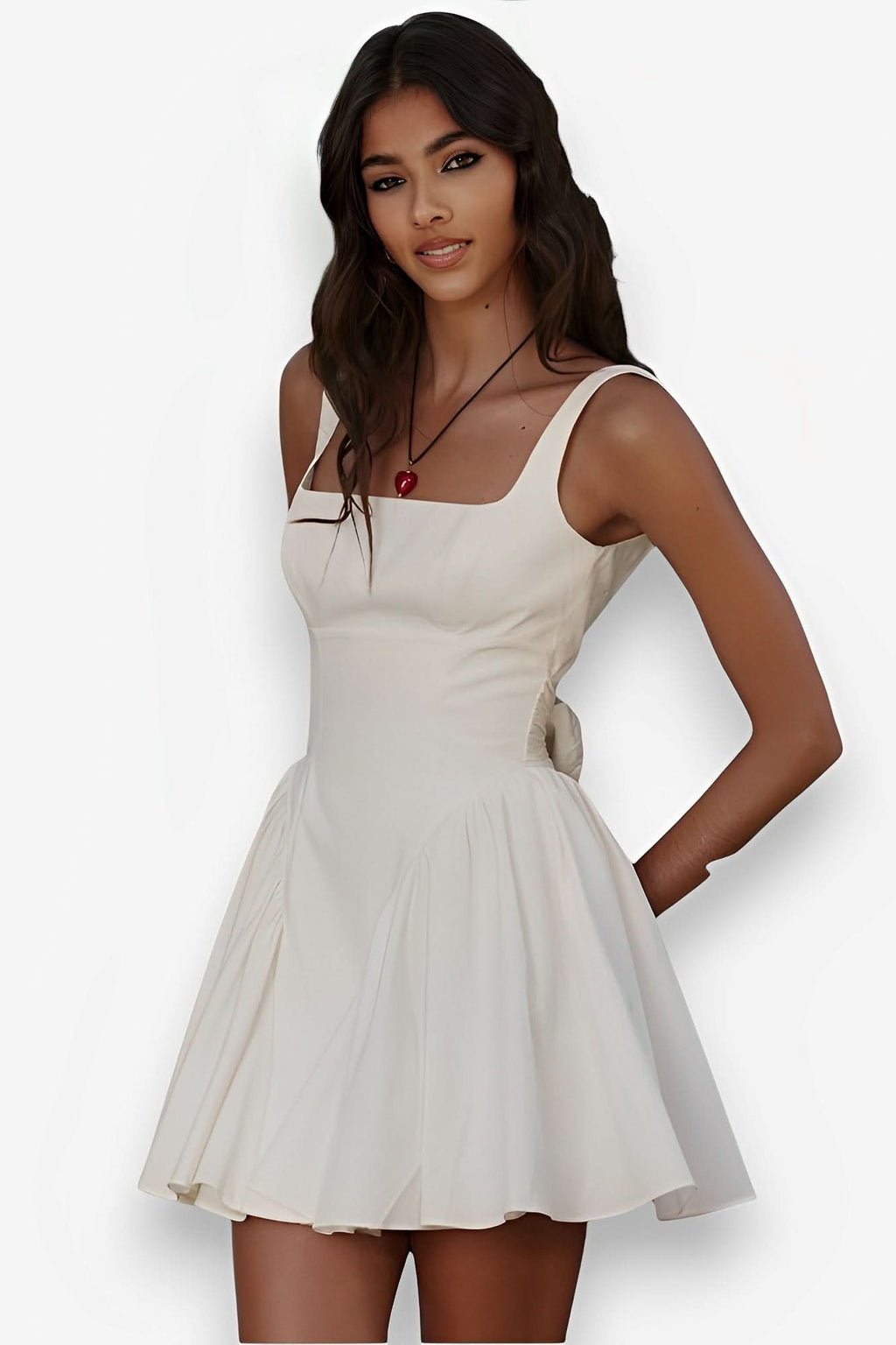 French Suspender Bow Backless Dress - Backless Dress from The Woman Concept