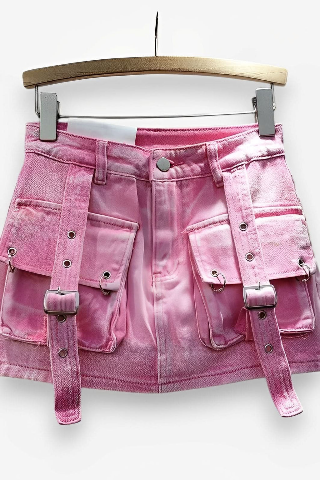 Cargo Pocket Straps A-Line mini Skirt - Short Skirt from The Woman Concept