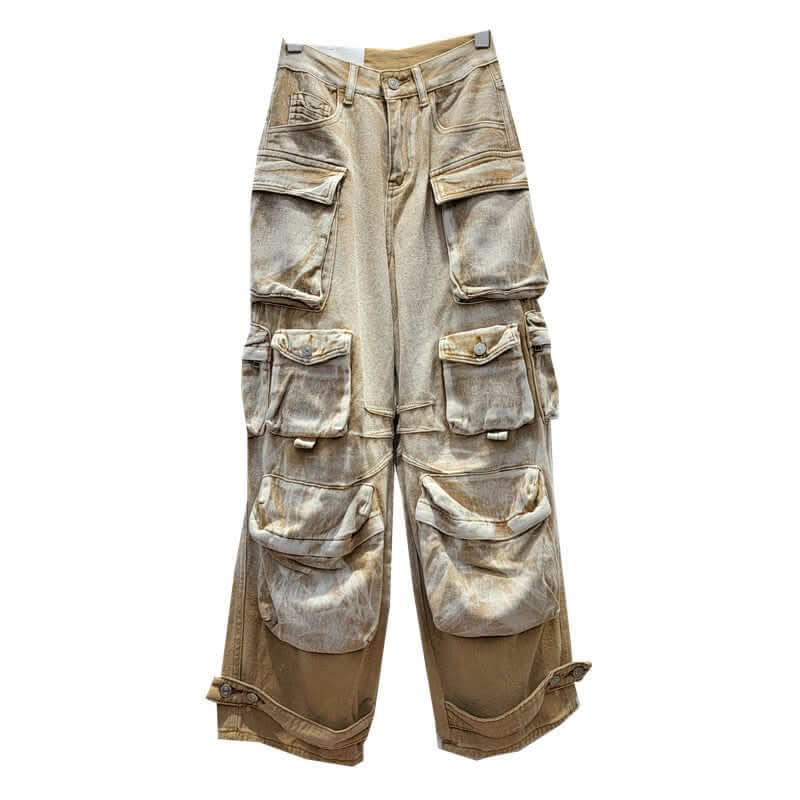Desert Storm Cargo Pants with multi-pocket design and washed vintage finish, ideal for streetwear enthusiasts seeking both style and utility.