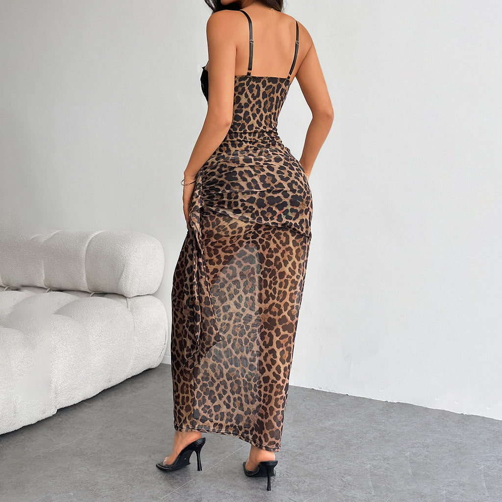Leopard Print Lace Cami Maxi Dress – view 2 of 7