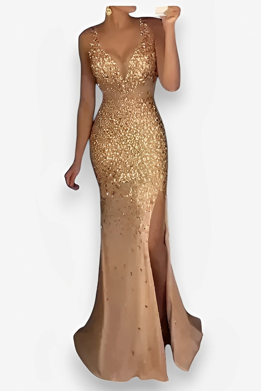 long evening dress with slit