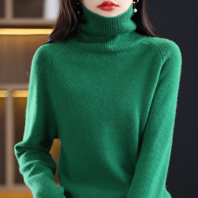 Turtleneck Knit Sweater in green – view 6