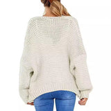 Chunky Cable Knit Open-Front Cardigan in white – view 7