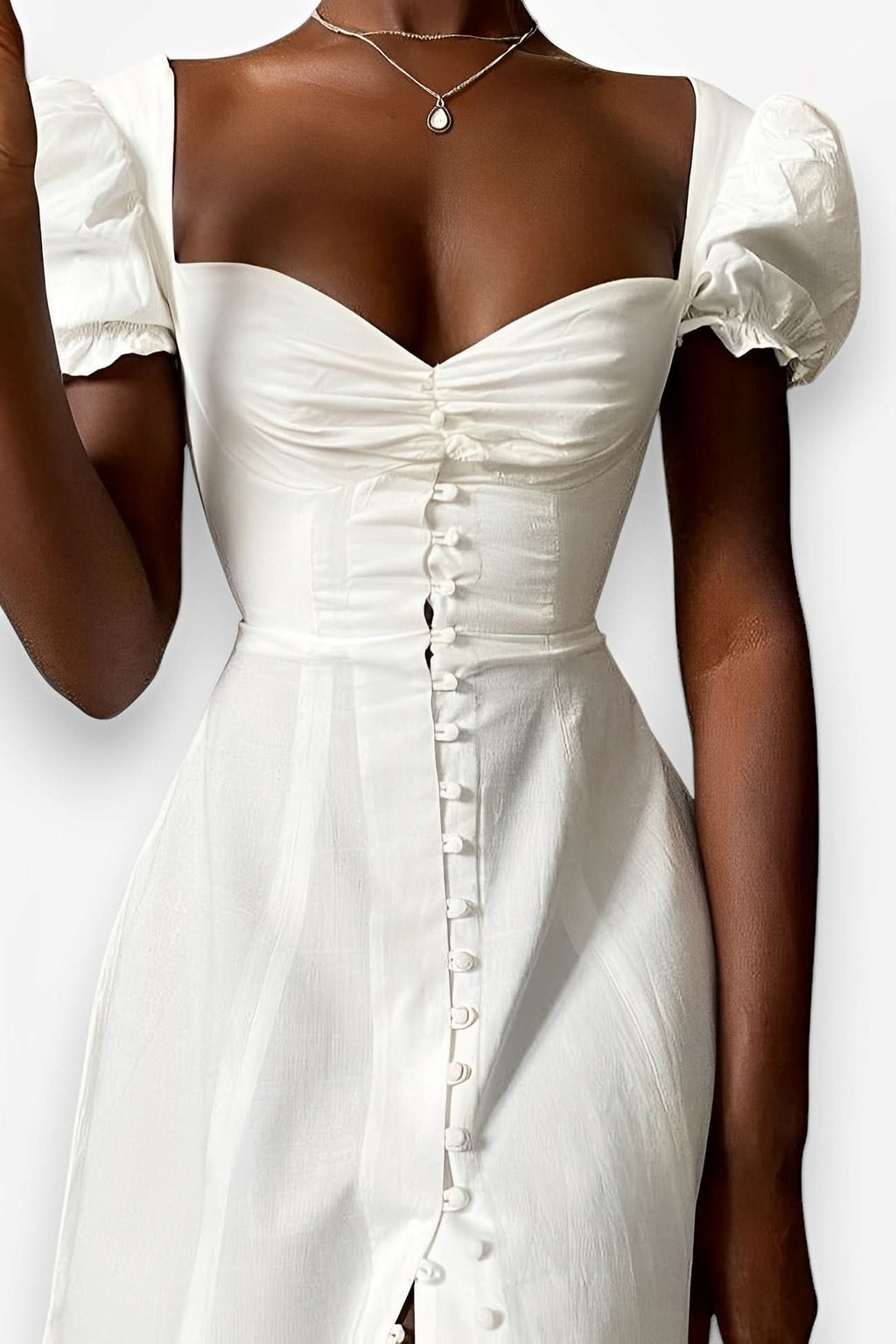 Sleeve High Slit summer maxi dress - Dresses from The Woman Concept