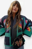 Retro loose floral cotton jacket