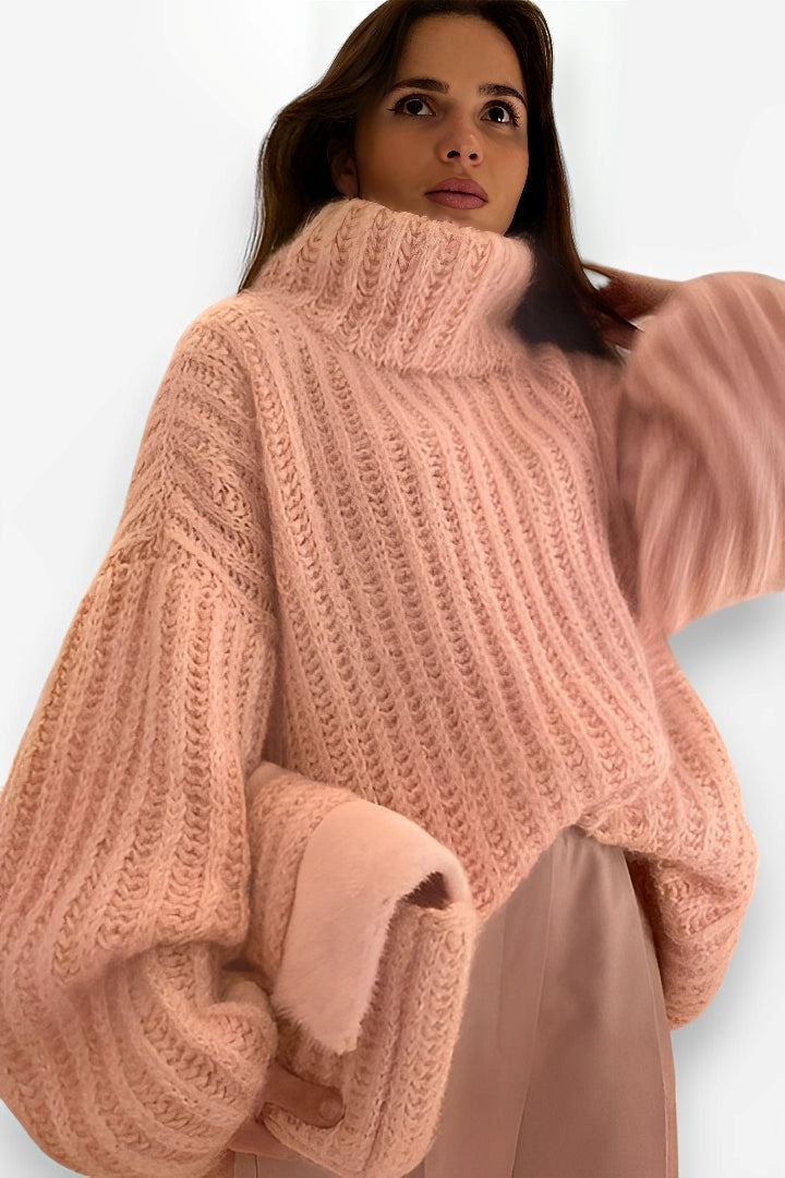 Fluffy long-sleeved sweater