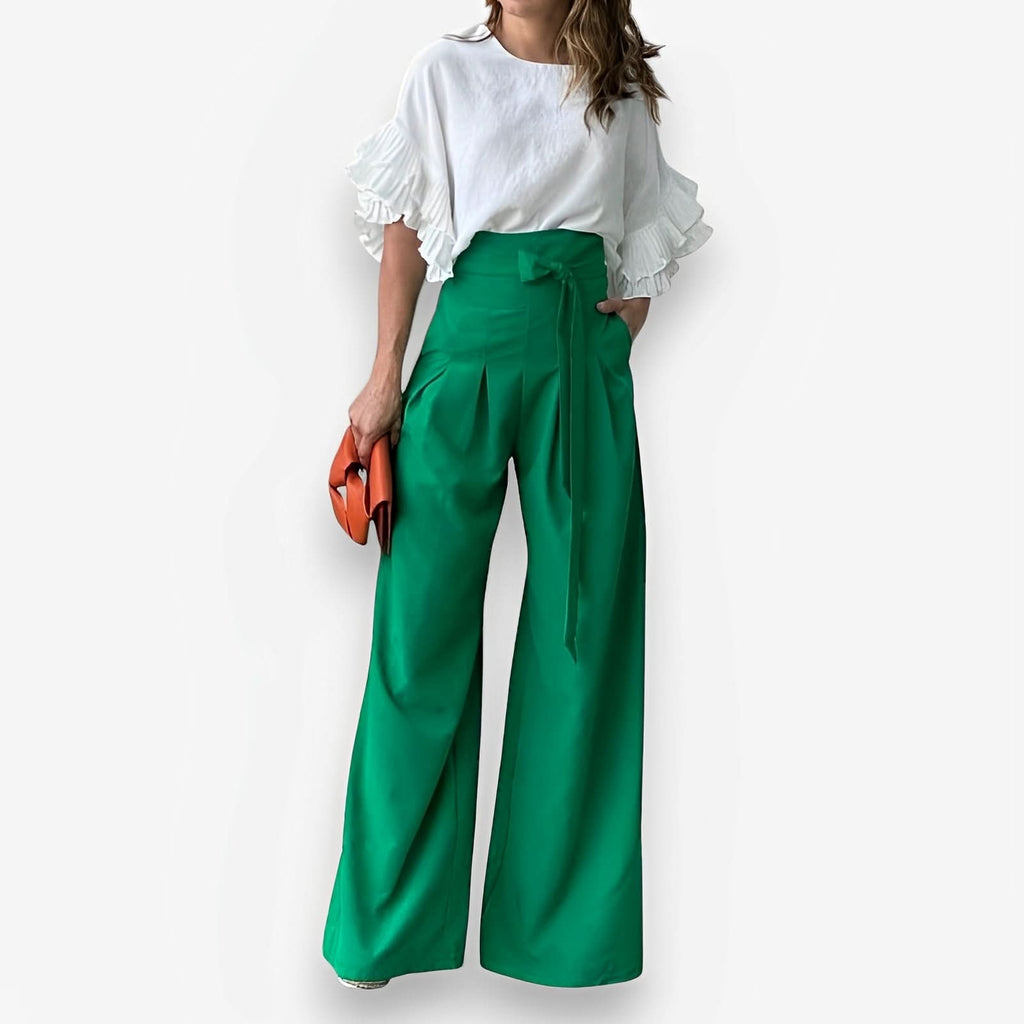 Belt Commuter Slim Suit Pants - Pants from The Woman Concept
