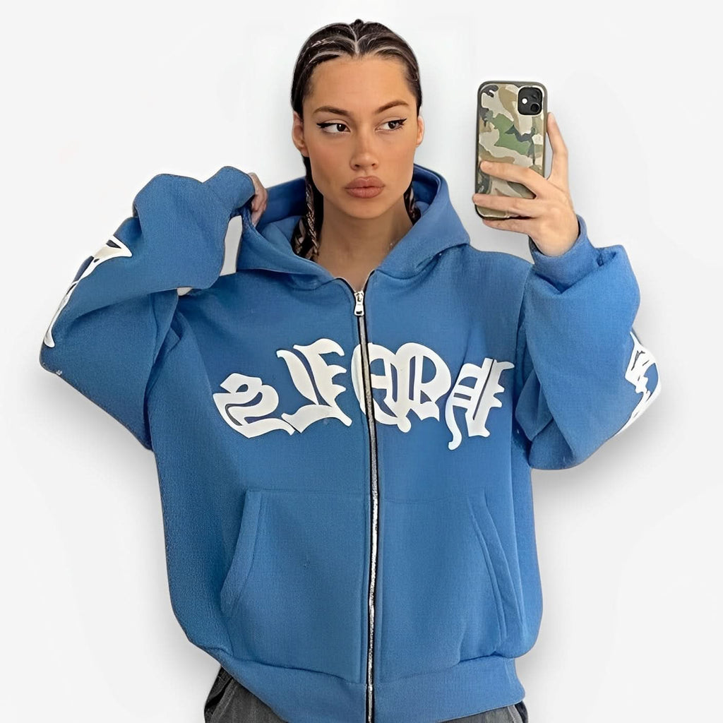 Foam Zipper Hoodie - Hoodies from The Woman Concept