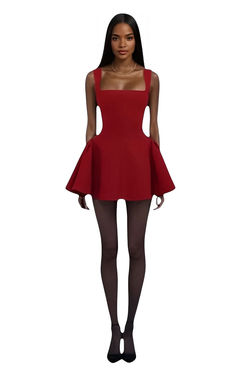 Square Neck Slim Short Vest Dress - Dresses from The Woman Concept