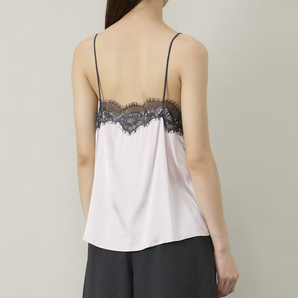 Satin Lace-Trim Camisole Top in blush - view 4