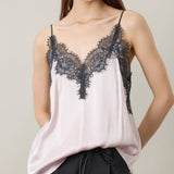 Satin Lace-Trim Camisole Top in blush - view 2