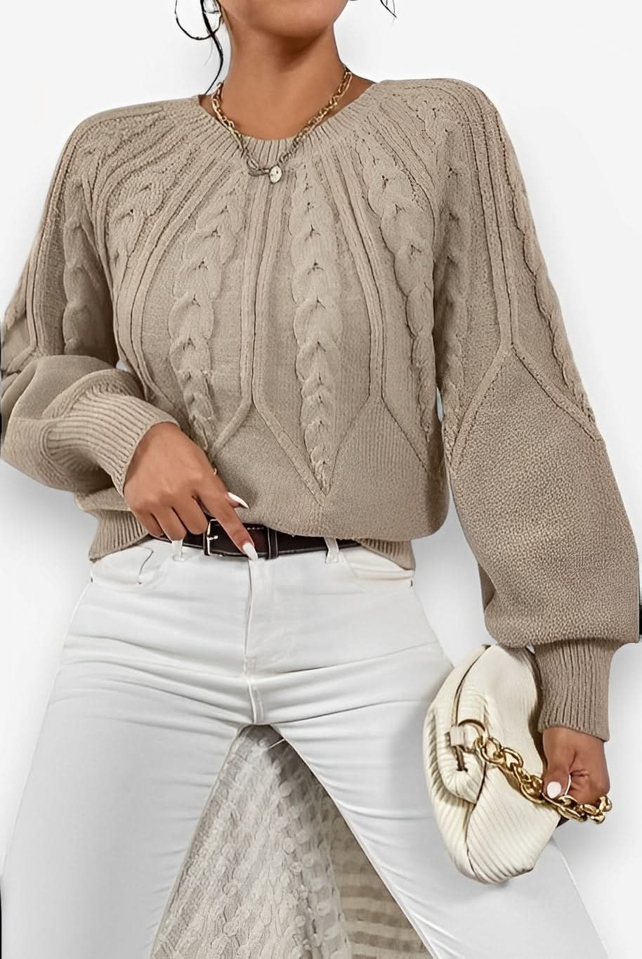 Twist Design Pullover Knitted Sweater - Sweaters from The Woman Concept