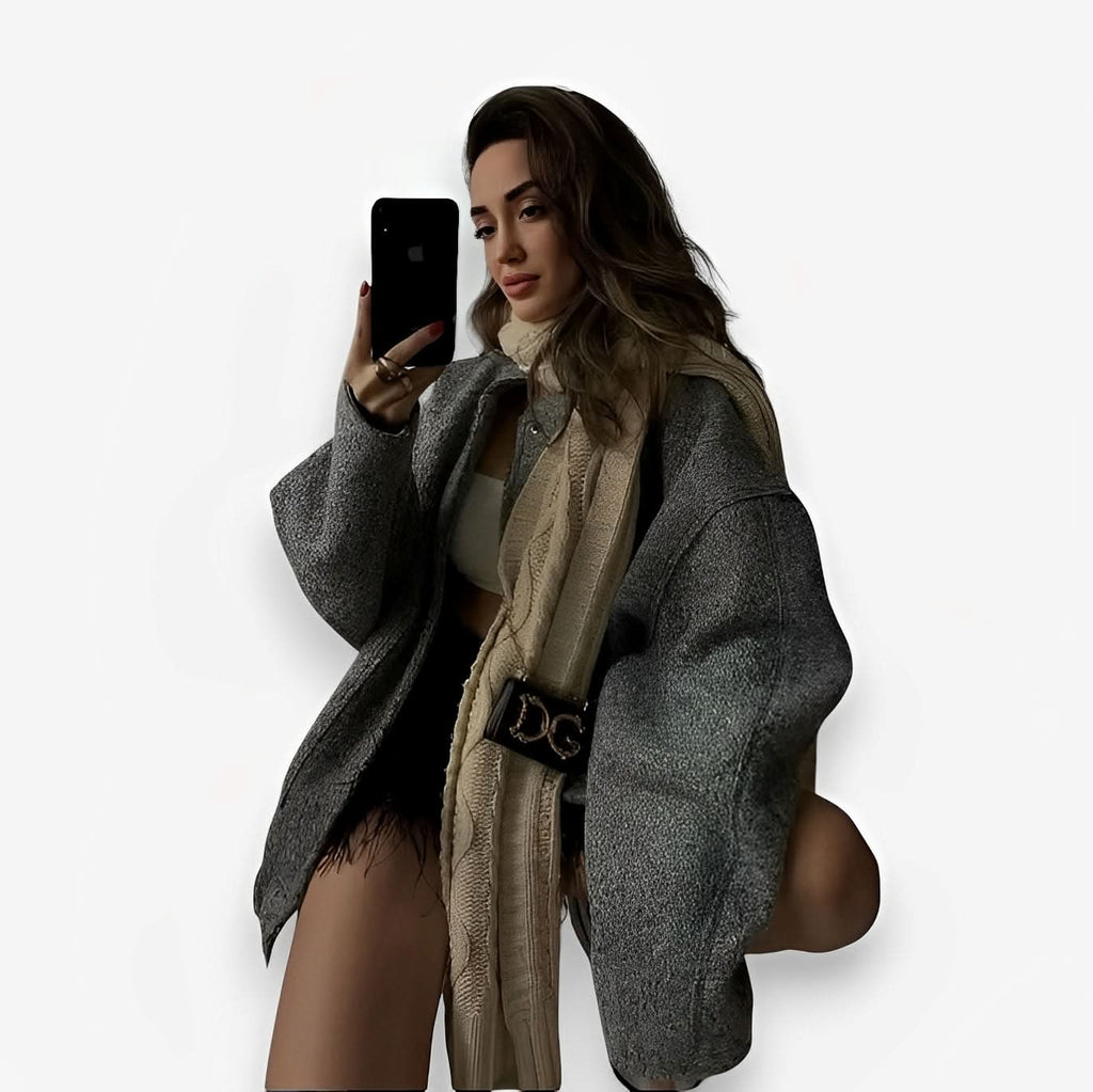 Stand-up Collar Loose Casual Jacket - Jacket from The Woman Concept