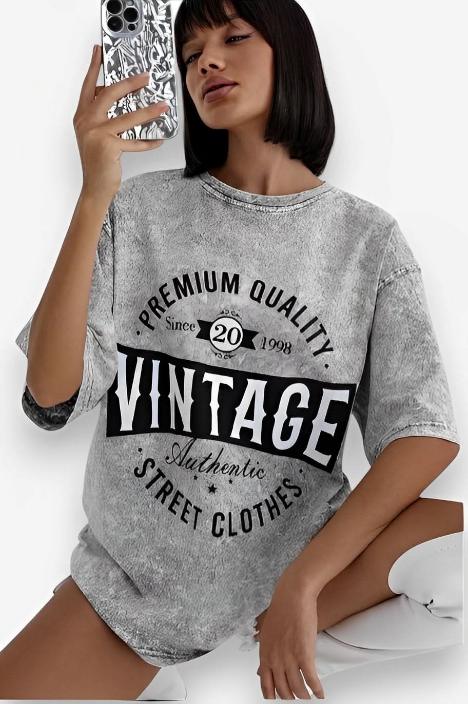 High Street Vintage Cotton T-shirt - T-Shirts from The Woman Concept